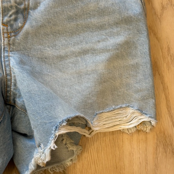 Zara Light Wash High Waist Distressed Denim Shorts - 0 - Picture 2 of 4